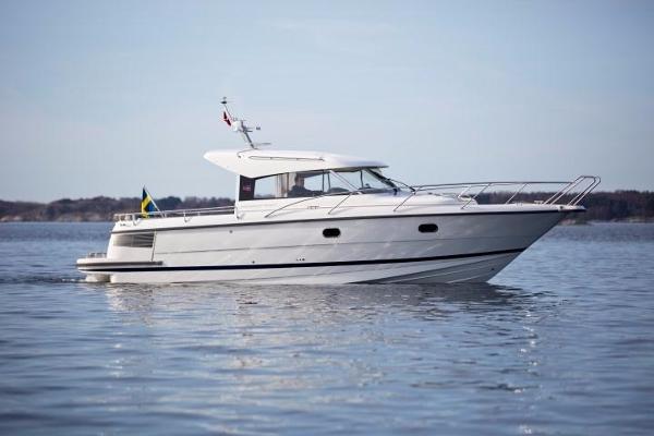 Nimbus 34 Nova 2017 Nimbus 34 Nova motor yacht cruising on calm waters.