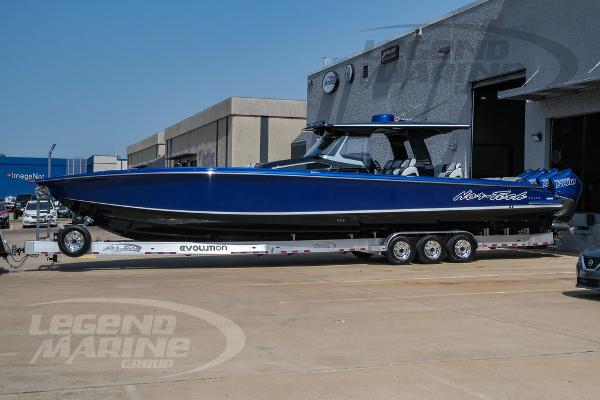 Nor-Tech 450 Sport 2025 Nor-Tech 450 Sport boat on trailer outside Legend Marine Group.