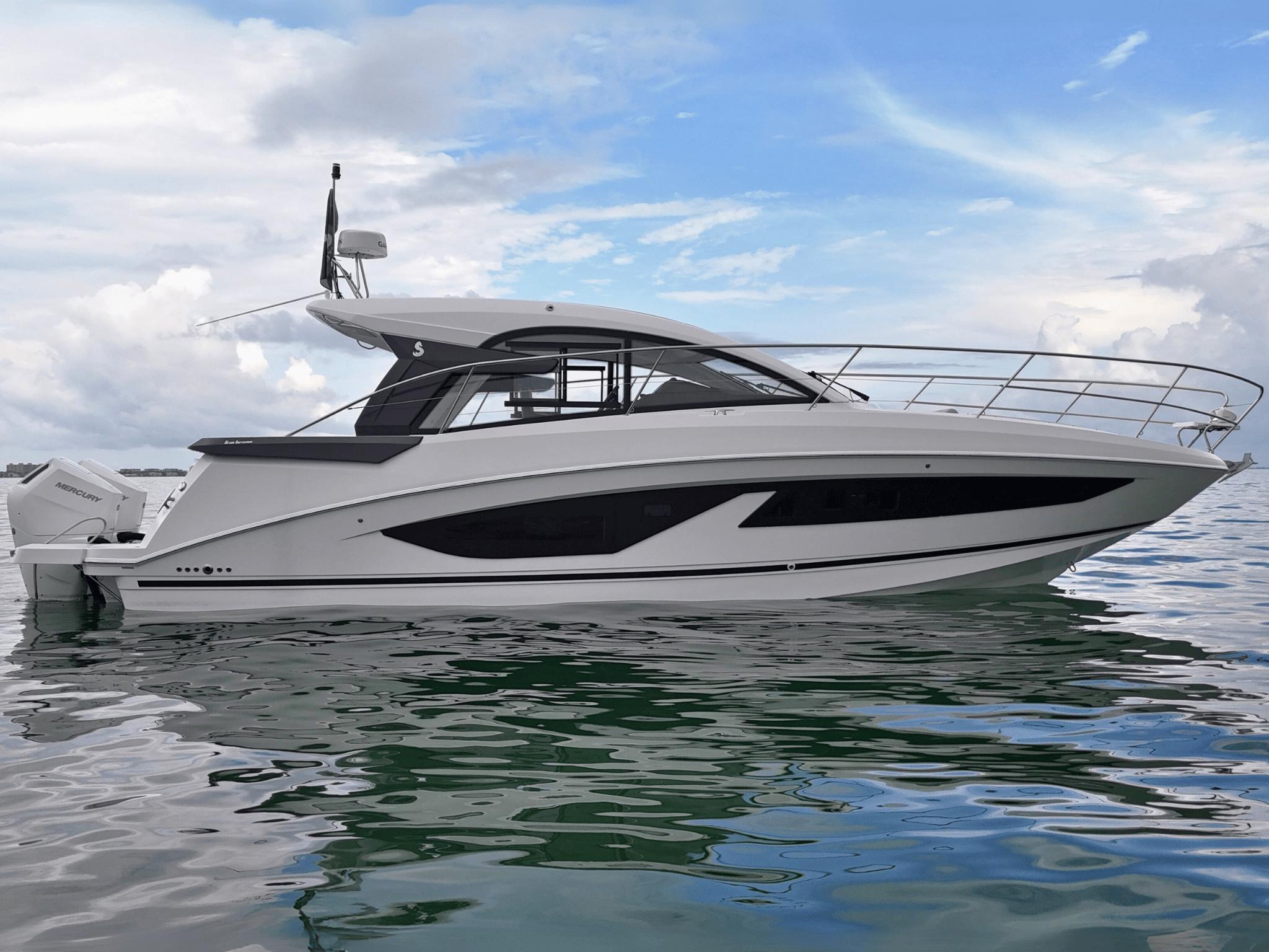 Beneteau Gran Turismo 36 2025 Beneteau Gran Turismo 36 yacht on calm water under a blue sky.
