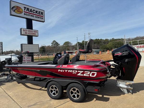 Nitro Z20 XL 2025 Nitro Z20 XL boat at Tracker Boating Center, parked on a trailer.