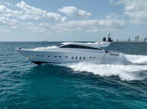 Arno Leopard Open Sport Yacht 2008 Arno Leopard Open Sport Yacht cruising on the ocean under a partly cloudy sky.
