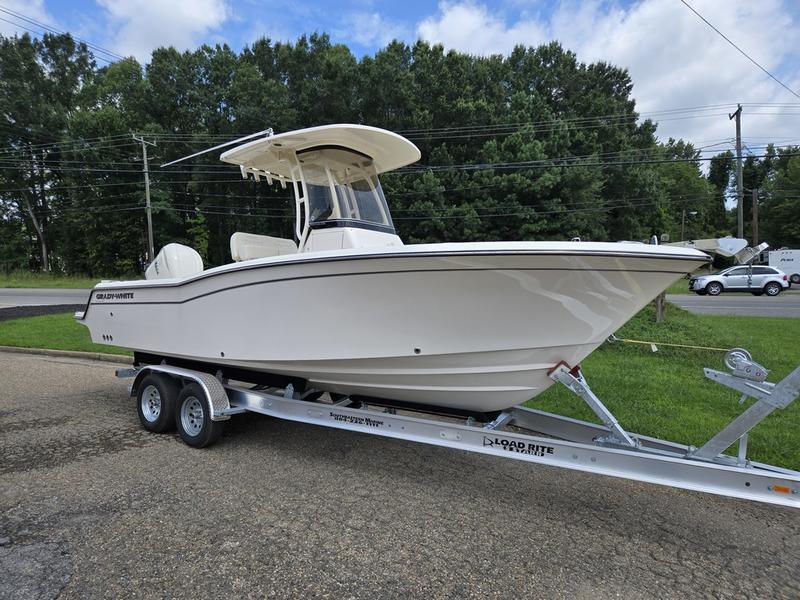 Grady-White Fisherman 236 2025 Grady-White Fisherman 236 boat on trailer, parked outdoors.