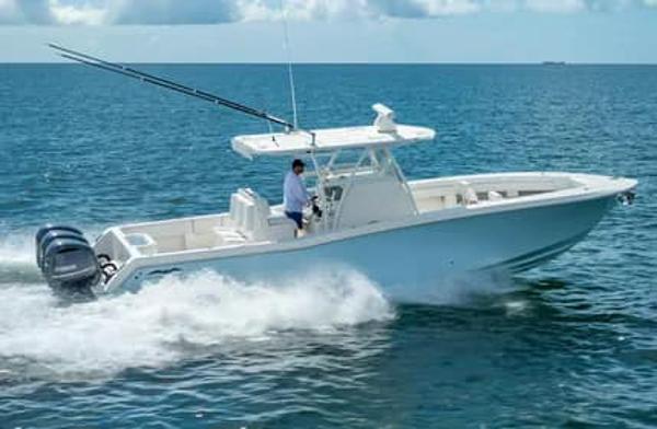 Invincible 36 Open Fisherman 2019 Invincible 36 Open Fisherman boat cruising on the ocean.