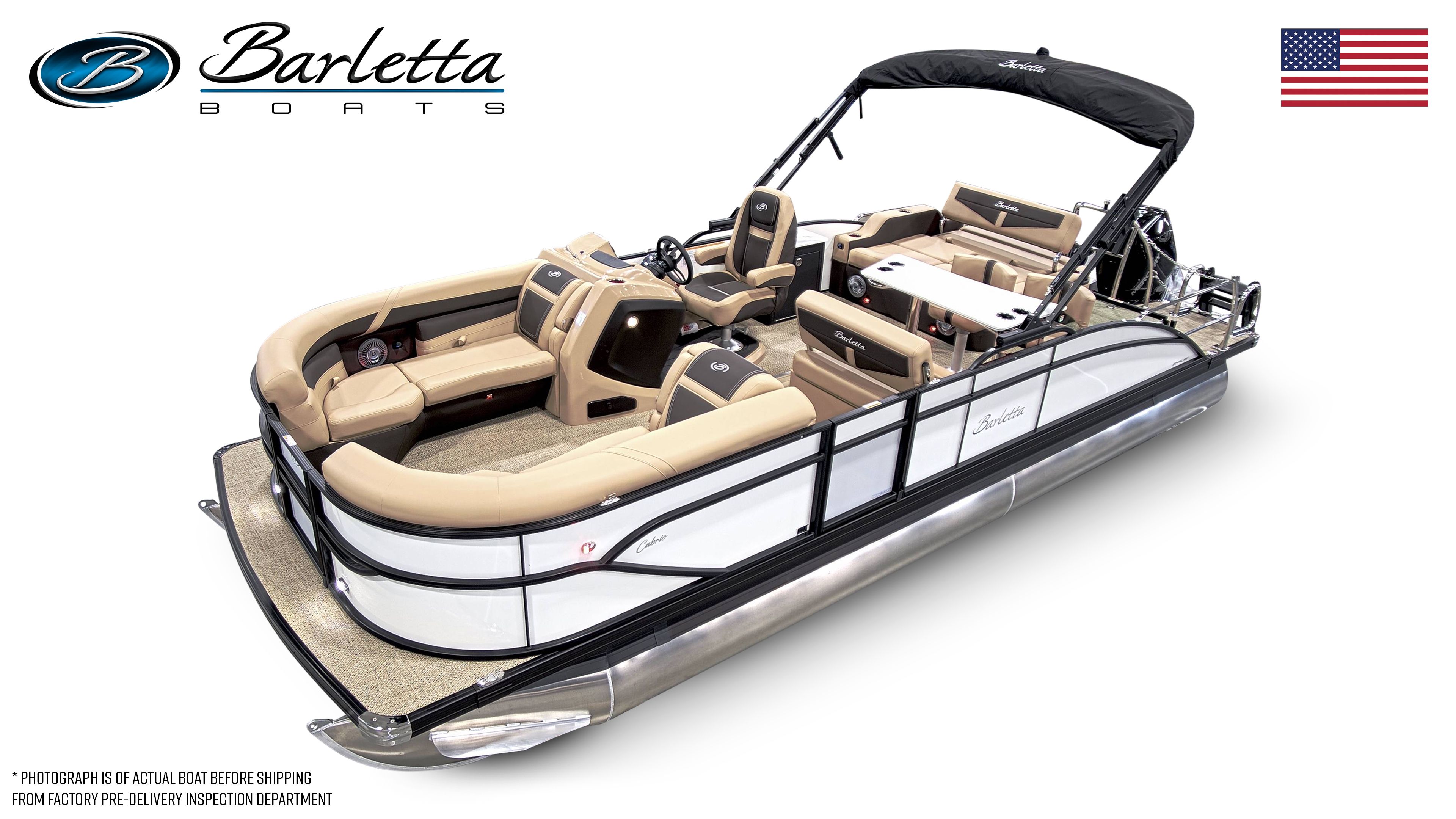 Barletta CABRIO24UE 2025 Barletta Cabrio 24UE pontoon boat with luxurious seating and sleek design.