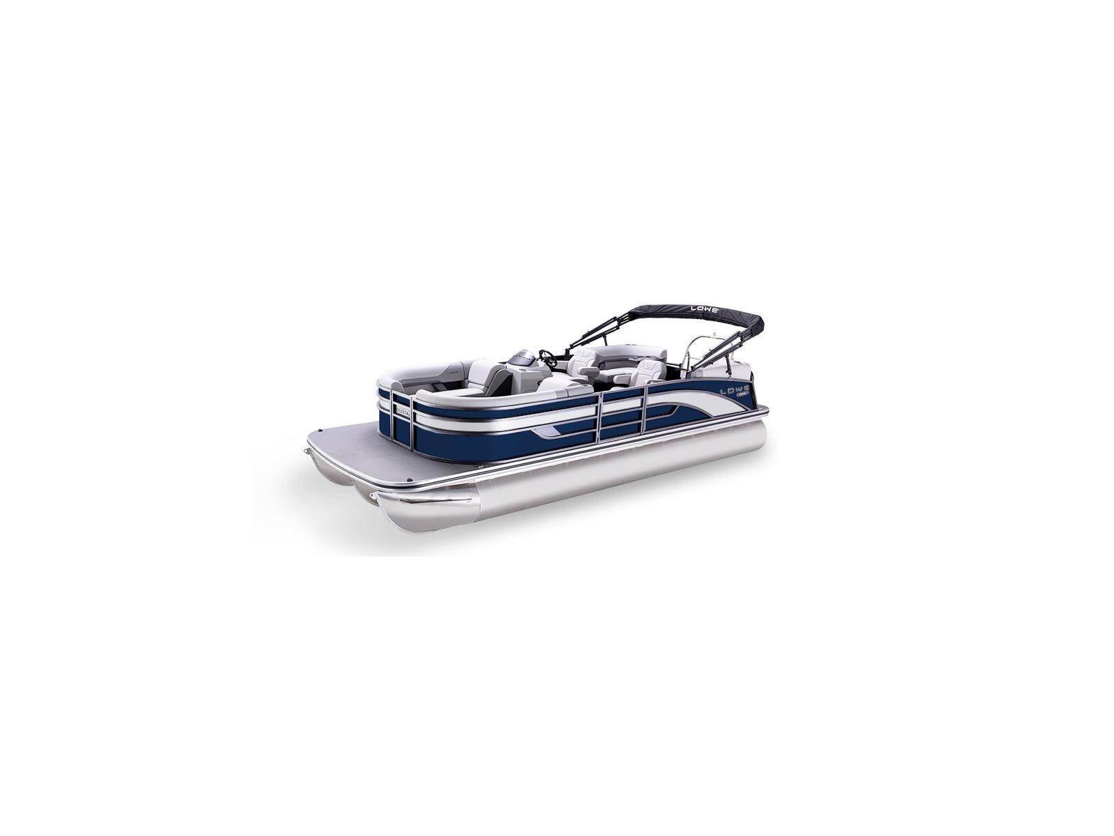 Lowe Walk Thru SS 230 WV 2025 Lowe Walk Thru SS 230 WV pontoon boat, sleek design, blue and white color scheme.