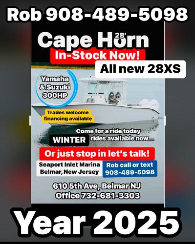Cape Horn 28 XS 2025 Cape Horn 28 XS boat advertisement with contact details and location in Belmar, NJ.