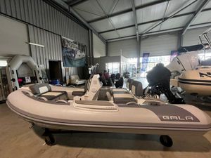 Gala Vinking V330 H 2024 Gala Vinking V330 H inflatable boat in showroom, side view.