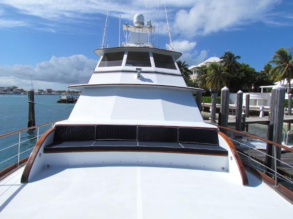 Hargrave 67 Motor Yacht 1972 Hargrave 67 Motor Yacht docked, featuring sleek design and spacious deck.