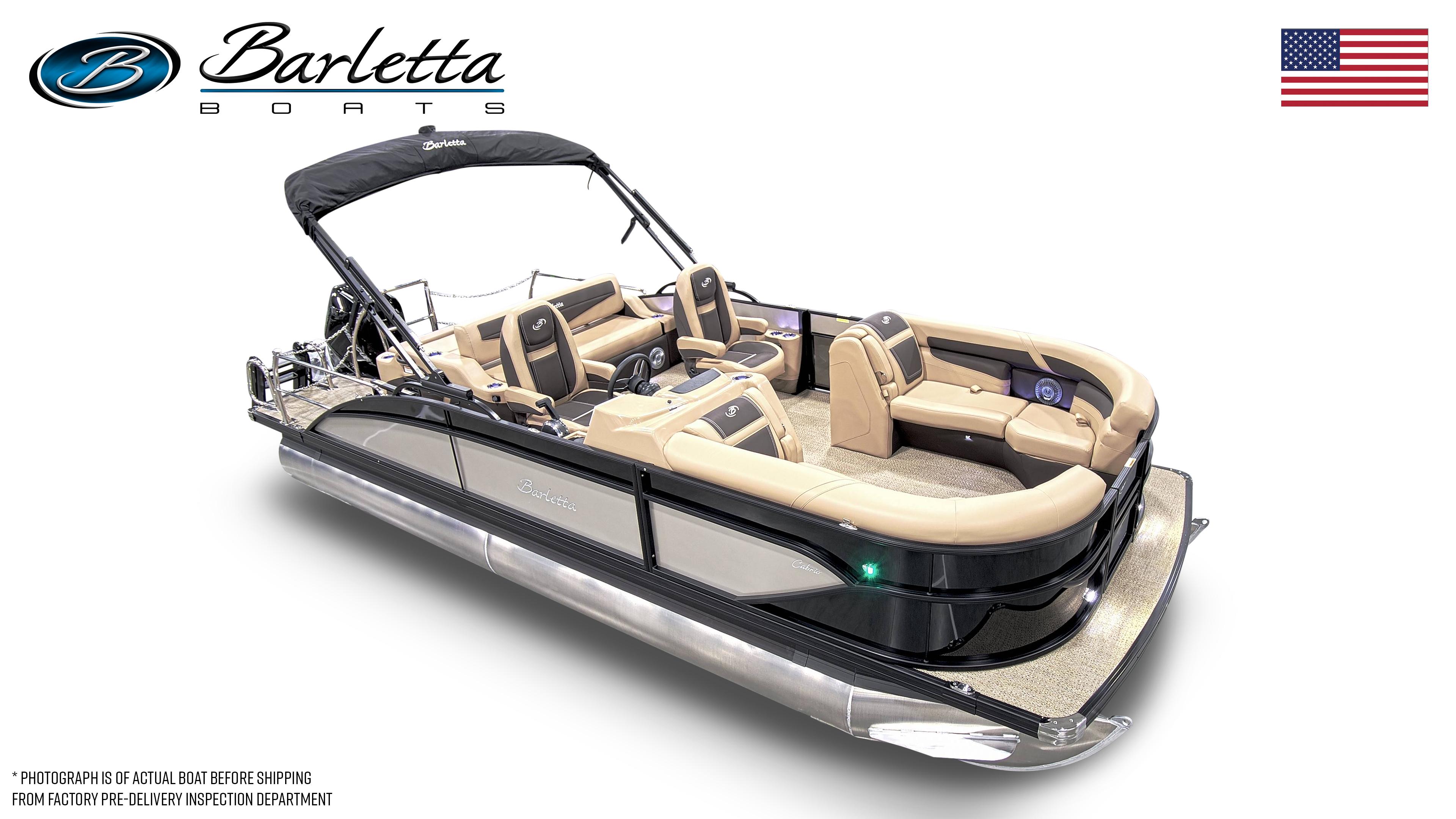 Barletta Cabrio 22QC 2026 Barletta Cabrio 22QC pontoon boat with luxurious seating and sleek design.
