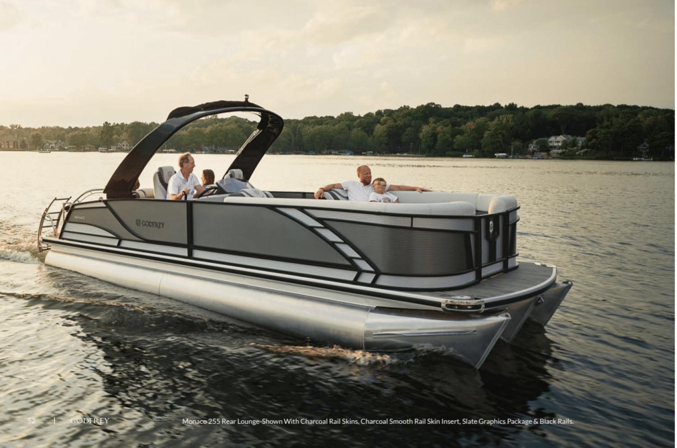 2023 Godfrey Monaco 235 RL REAR LOUNGE w/ ARCH // 29in. iMPACT TRITOON ...