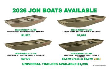 2026 Tracker Grizzly 12 Jon