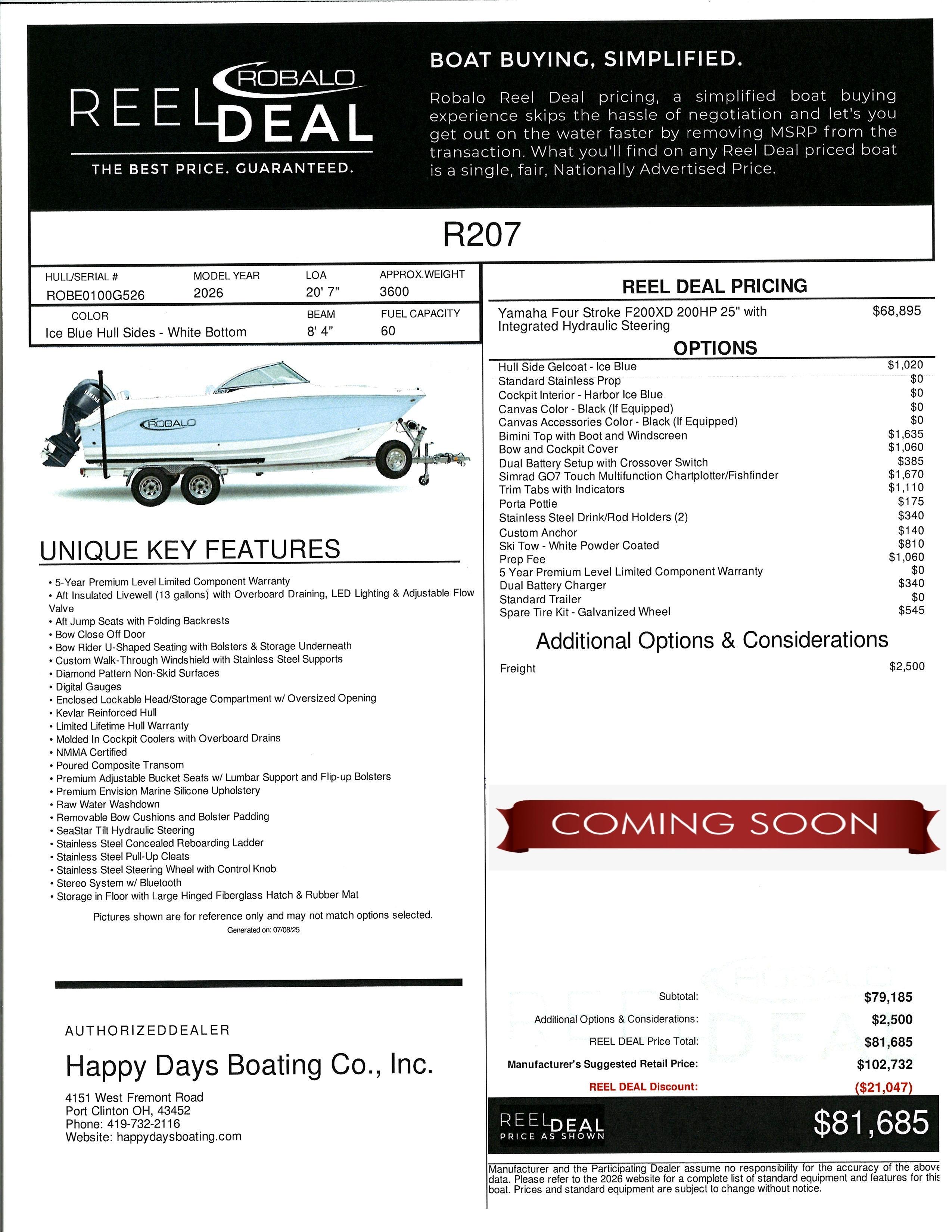 2026 Robalo R207 Dual Console