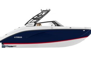 Yamaha Boats 222SD 2026 Yamaha Boats 222SD, sleek design, blue and white hull, modern features.