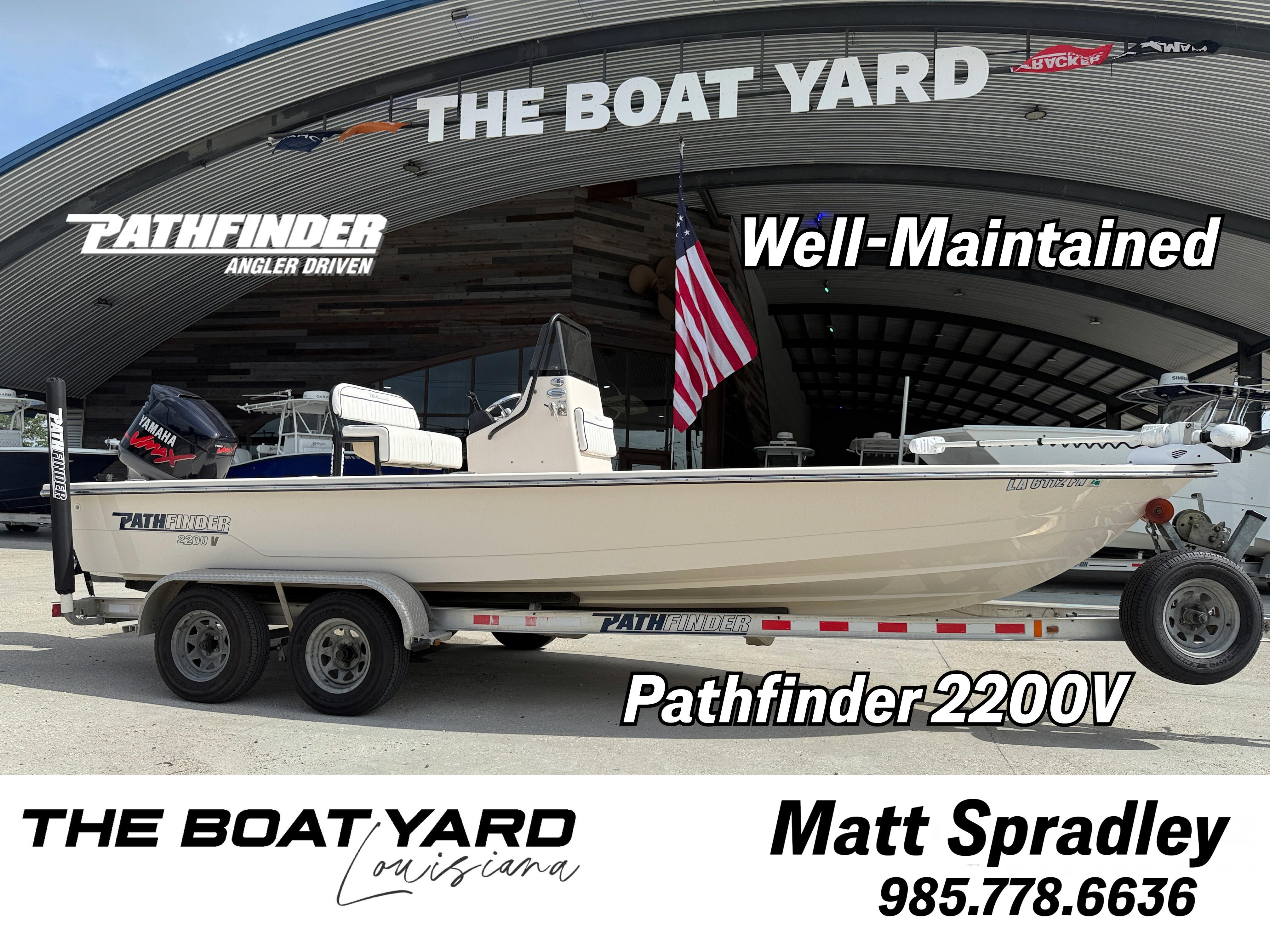 Pathfinder 2200-v 2006 Pathfinder 2200V boat on trailer at The Boat Yard, Louisiana. Well-maintained condition.
