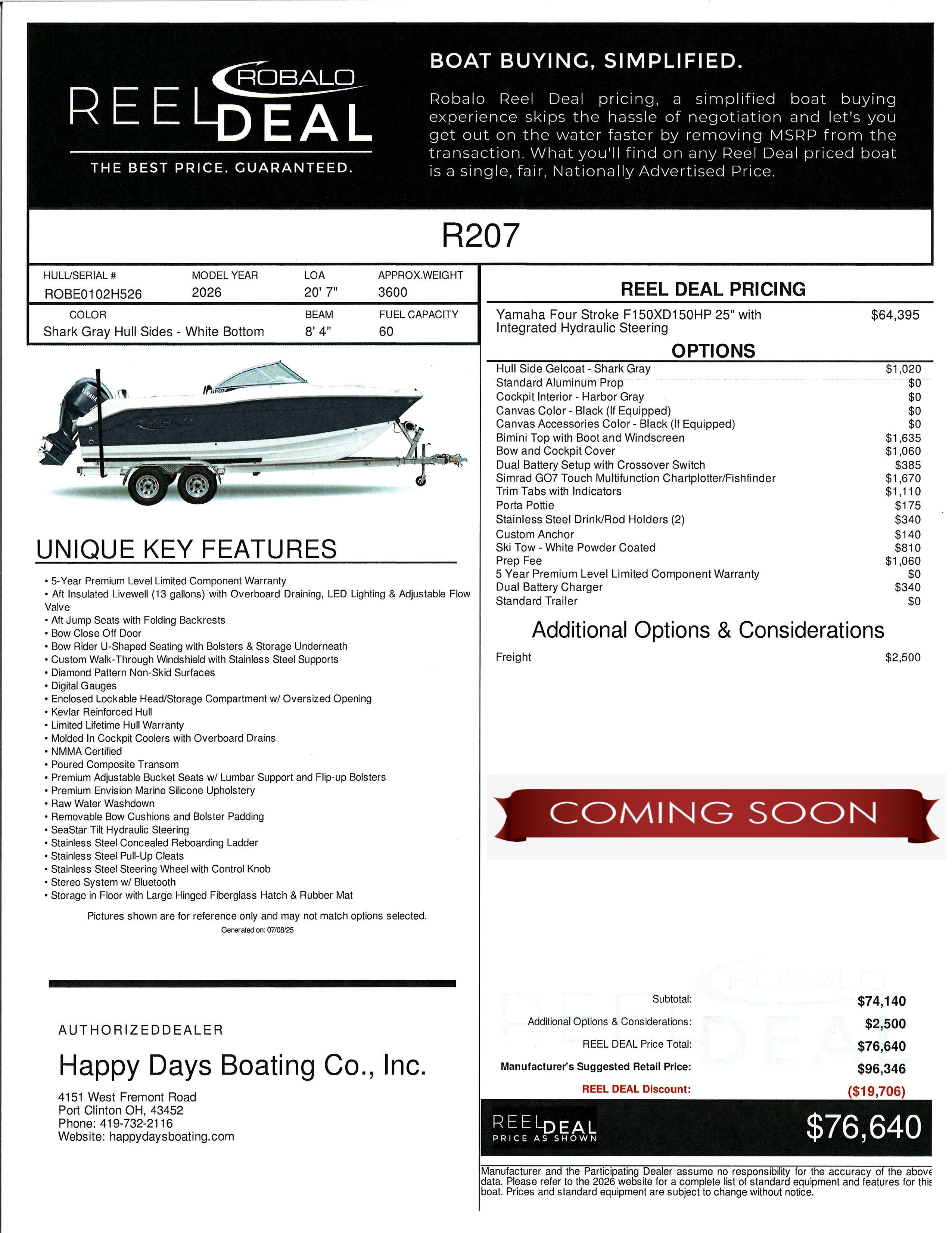 Robalo R207 Dual Console Robalo R207 Dual Console 2026 boat brochure with pricing, features, and dealer information.
