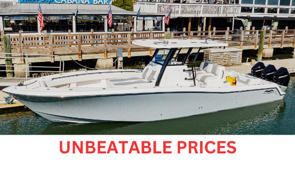 Invincible 36 Open Fisherman 2025 Invincible 36 Open Fisherman boat docked, showcasing sleek design and unbeatable prices.