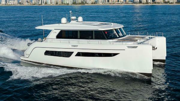 ILIAD 53S Luxurious 2026 ILIAD 53S yacht cruising on open water.