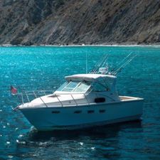 Tiara Yachts 2900 Open 1993 Tiara Yachts 2900 Open in turquoise waters near rocky coastline.
