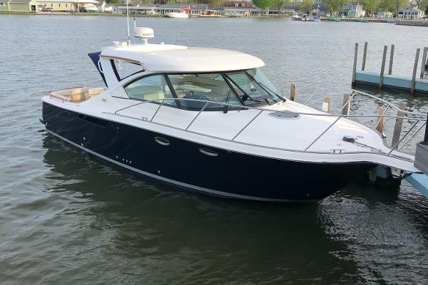 Tiara Yachts 3100 Coronet 2012 Tiara Yachts 3100 Coronet docked on calm water.