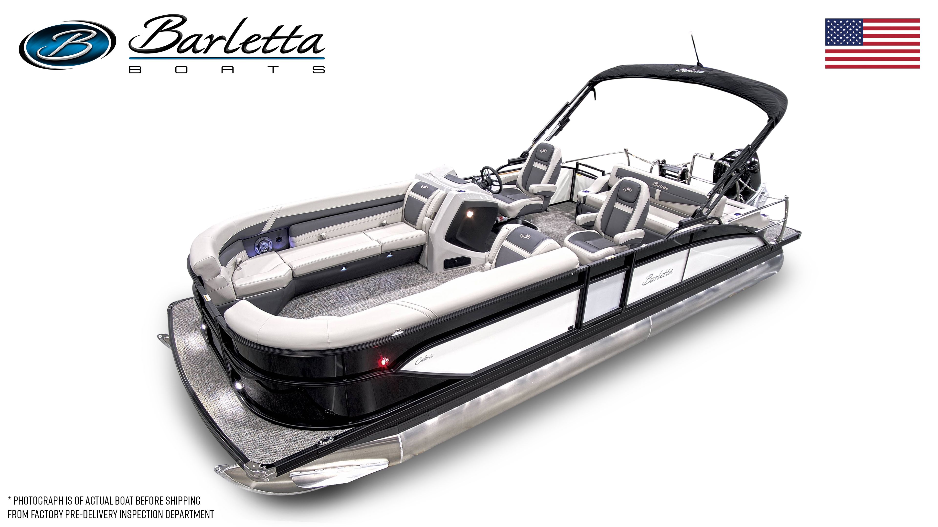 Barletta Cabrio24UC 2025 Barletta Cabrio24UC pontoon boat with sleek design and comfortable seating.