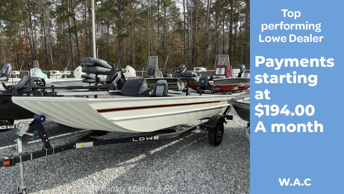Lowe Legacy 2025 Lowe Legacy boat on trailer, available for $194/month, top dealer offer.