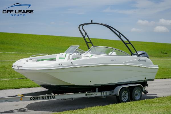 Hurricane 217 SD 2020 Hurricane 217 SD boat on Continental trailer, displayed by Off Lease Boats.