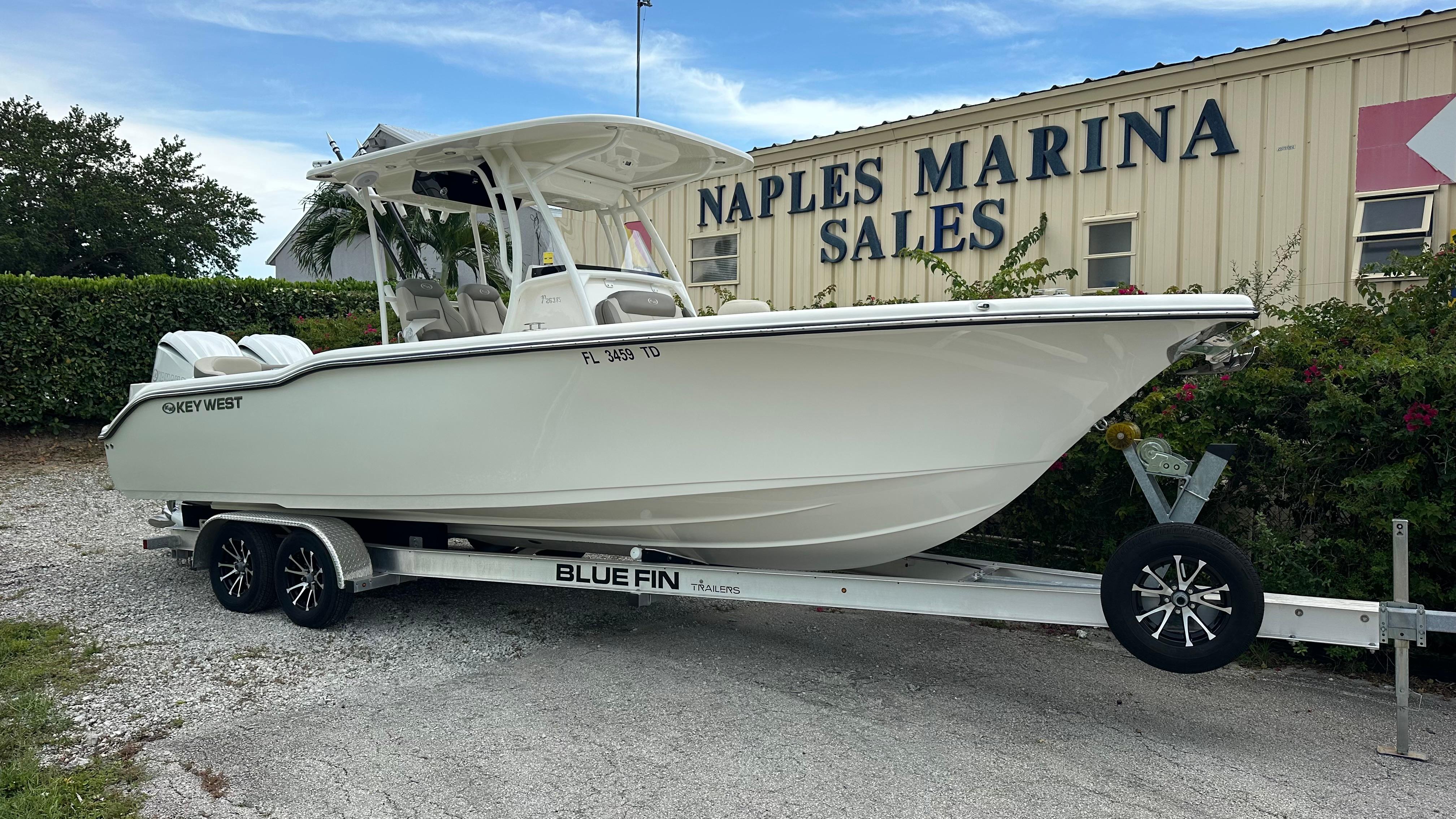 Key West 263 FS 2022 Key West 263 FS boat on trailer at Naples Marina Sales.