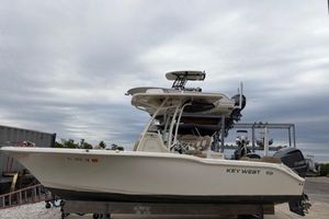Key West 239 FS 2018 Key West 239 FS boat on a trailer under cloudy skies.