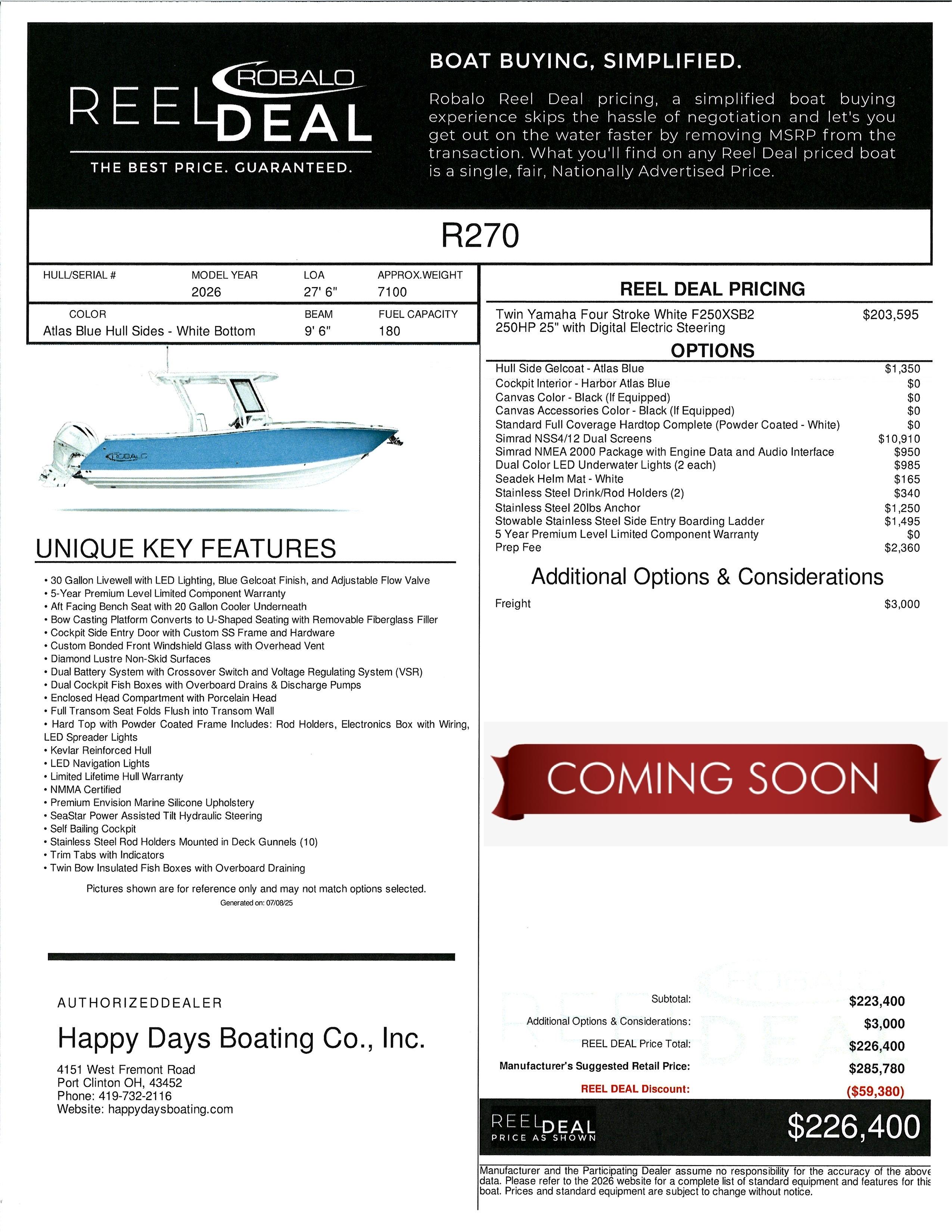 2026 Robalo R270 Center Console
