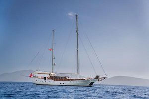 Custom 30 M CUSTOM MADE GULET Custom 30m gulet sailing on calm sea, 2005 model, with clear sky background.