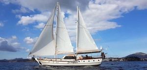 Custom GULET Custom 2017 GULET sailing on open water under a clear blue sky.