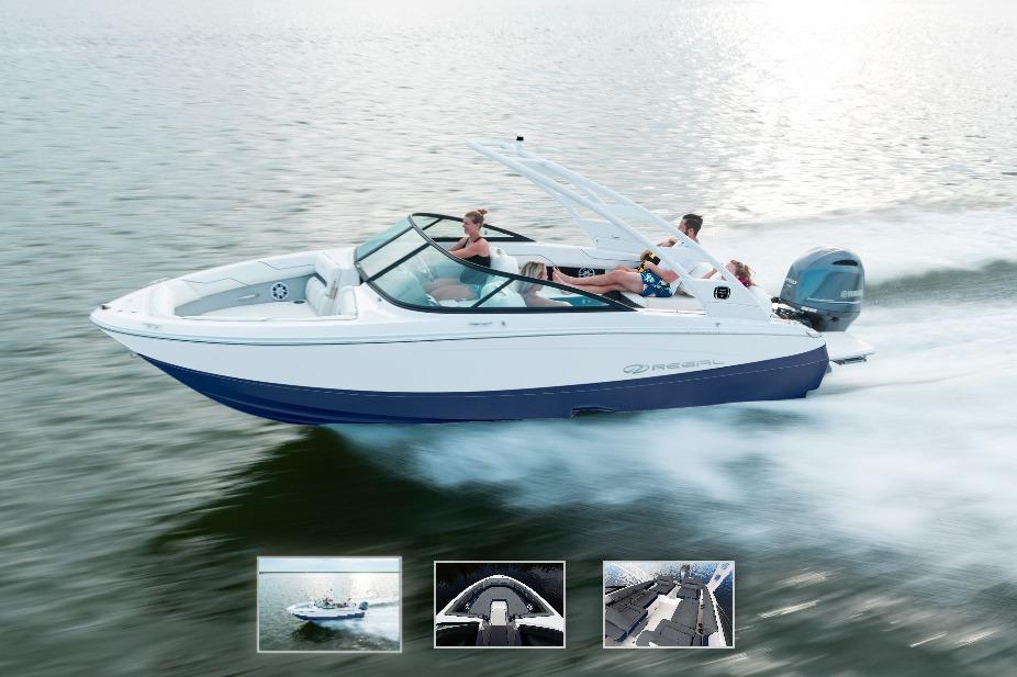 Regal LX2 2026 Regal LX2 boat cruising on water with passengers enjoying the ride.
