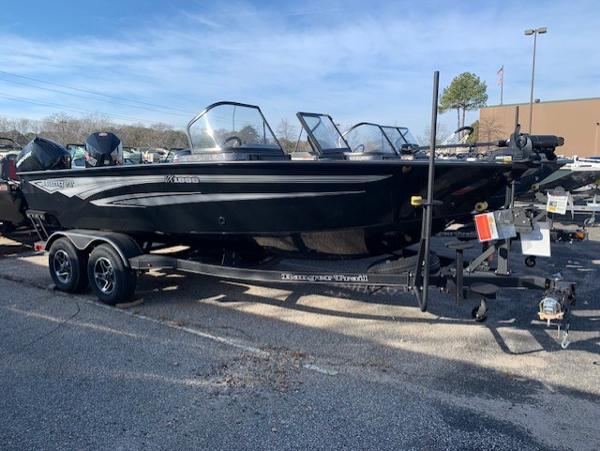 Ranger VX1888 WT 2024 Ranger VX1888 WT black fishing boat on a trailer.