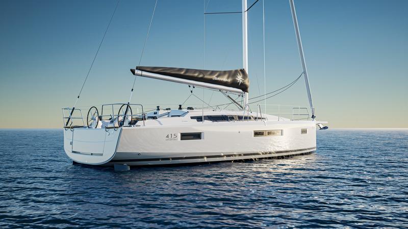 Jeanneau Sun Odyssey 415 2025 Jeanneau Sun Odyssey 415 sailboat on calm ocean waters.
