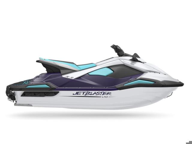 Yamaha Waverunners Waverunner Jet Blaster LTD 2025 Yamaha Waverunner Jetblaster, sleek design, white and blue color scheme, side view.