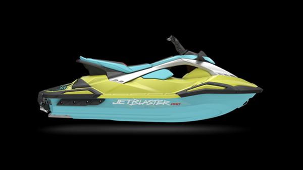 Yamaha Waverunners Waverunner Jet Blaster Pro 3up 2025 Yamaha Waverunner Jet Blaster Pro 3up in vibrant yellow and blue on black background.