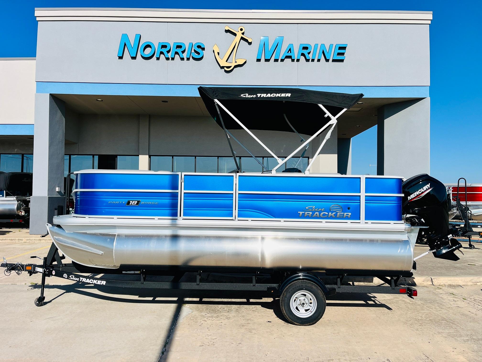 Sun Tracker Party Barge 18 DLX 2026 Sun Tracker Party Barge 18 DLX pontoon boat at Norris Marine dealership.