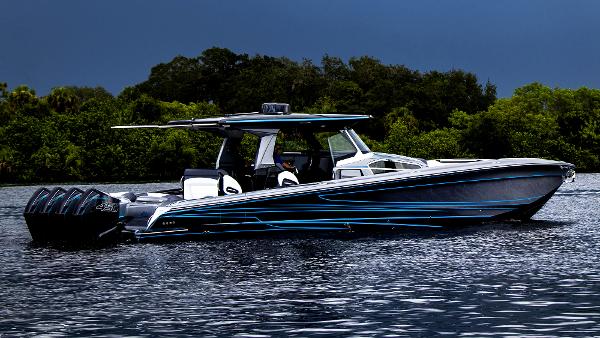 Nor-Tech 450 Sport Center Console 2026 Nor-Tech 450 Sport Center Console boat on water, sleek design, powerful engines.