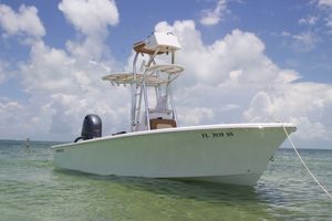 Croswait Custom 21 Center Console Custom 2020 Croswait Custom 21 Center Console boat anchored in clear water under a blue sky.