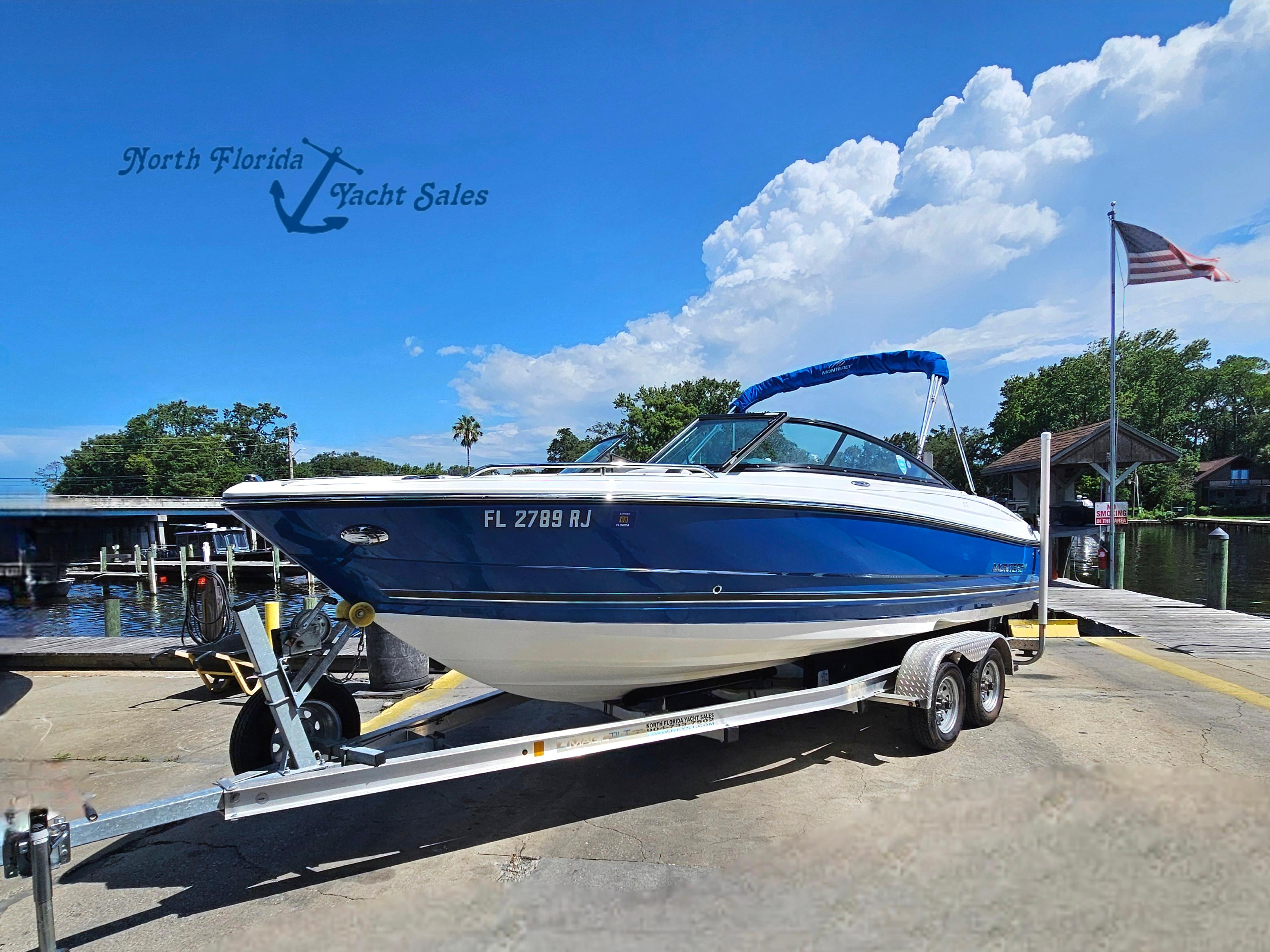 Monterey 217 Outboard 2017 Monterey 217 Outboard boat on trailer at North Florida Yacht Sales.