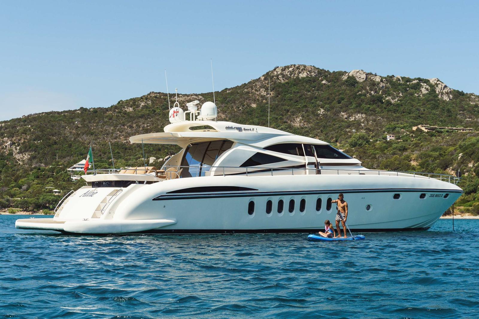 Alalunga Open 85 Sport X Luxury 2008 Alalunga Open 85 Sport X yacht on serene blue waters.