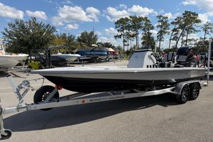 Blazer 675 Ultimate Bay 2026 Blazer 675 Ultimate Bay boat on trailer, parked outdoors under a clear sky.