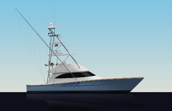Viking 50 Convertible, Billfish, Open, Sport 2026 Viking 50 Convertible yacht against a clear blue sky.