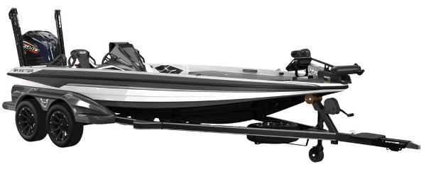 Skeeter FXR21L 2025 Skeeter FXR21L bass boat on trailer, featuring sleek design and modern equipment.