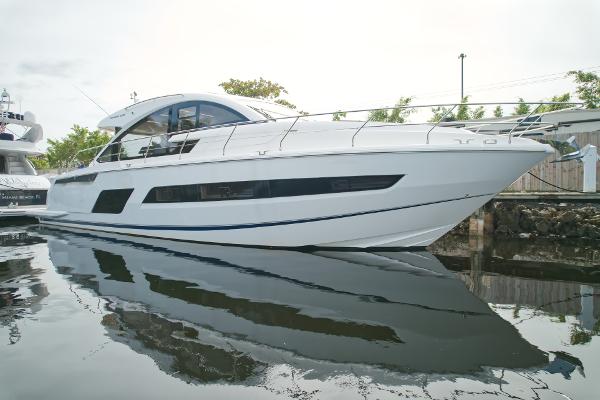 Fairline Targa 53 OPEN 2018 Fairline Targa 53 OPEN luxury yacht docked in calm waters.