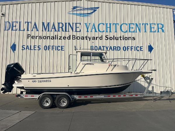 Defiance Admiral 220 EX 2023 Defiance Admiral 220 EX boat on trailer at Delta Marine Yacht Center.