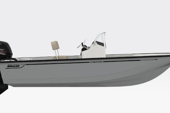 Boston Whaler 170 Montauk 2026 Boston Whaler 170 Montauk boat, side view, with sleek design and modern features.