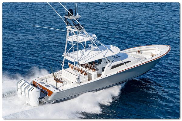 Valhalla Boatworks V-55 2026 Valhalla Boatworks V-55 cruising on open water, showcasing sleek design and powerful engines.
