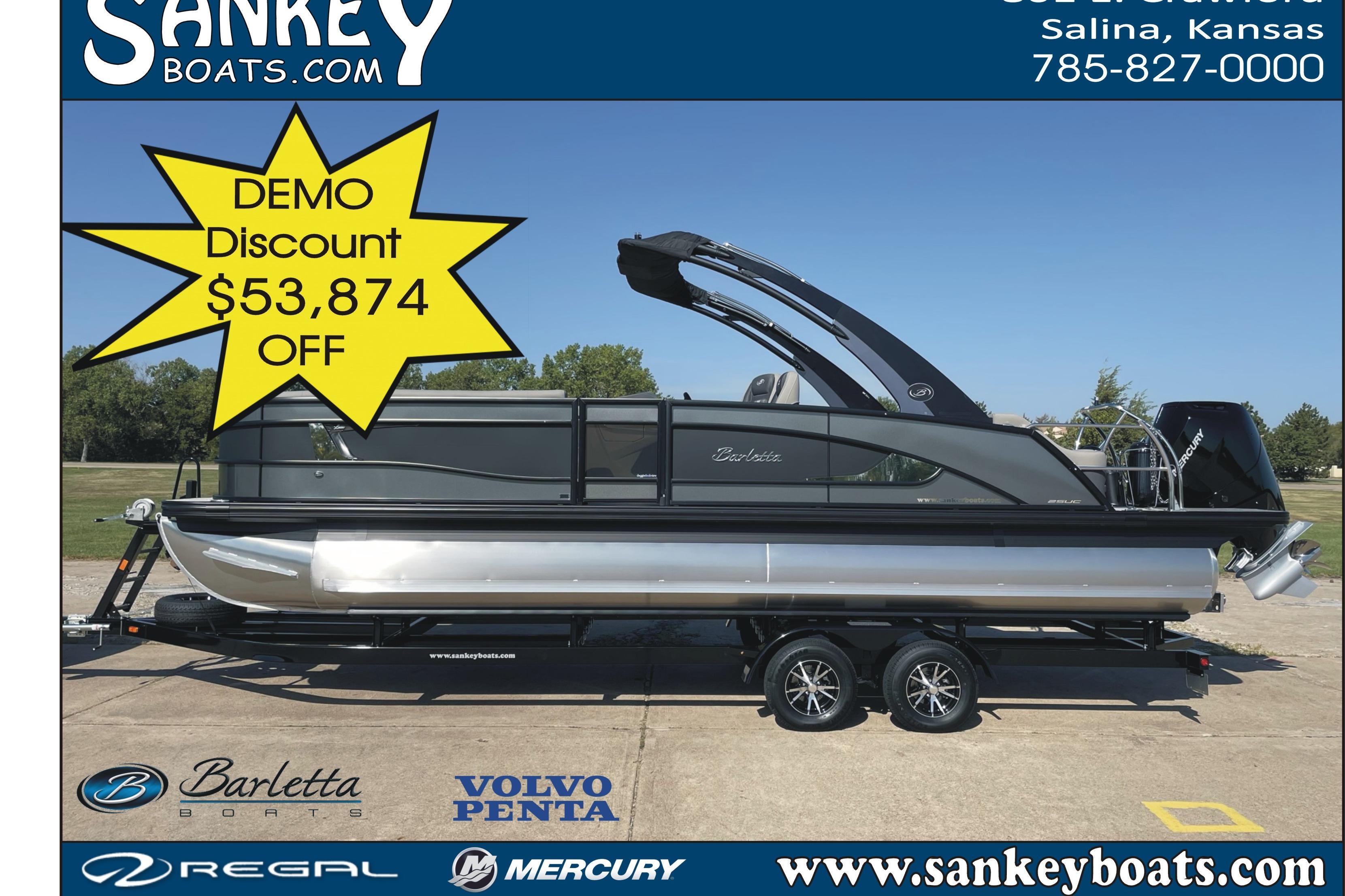 Barletta Lusso 25UCA 2024 Barletta Lusso 25UCA pontoon boat with demo discount at Sankey Boats, Salina, Kansas.