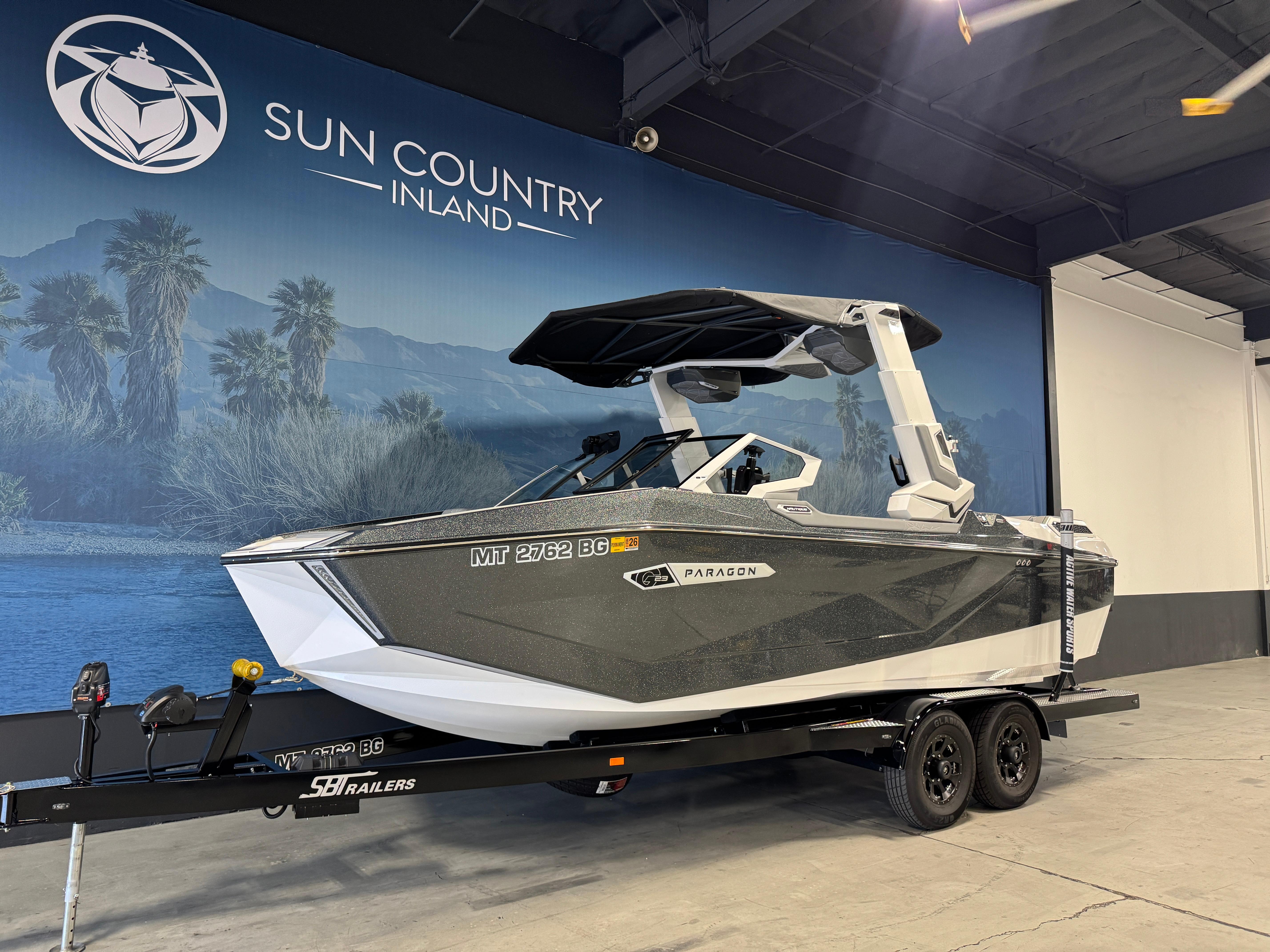 Nautique Super Air Nautique G23 Paragon 2024 Nautique Super Air Nautique G23 Paragon boat on trailer at Sun Country Inland showroom.